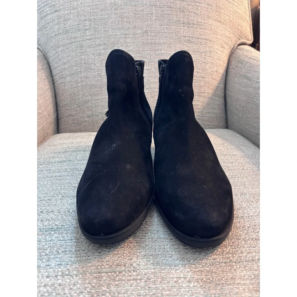 Gabor Comfort-H Black Suede Ankle Boots Side Zip Block Heel 96.603 7.5 UK 10 US